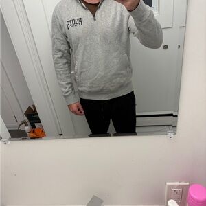 Roots Men's Light Gray Zip-Up Sweater